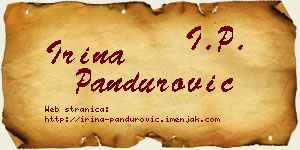 Irina Pandurović vizit kartica
